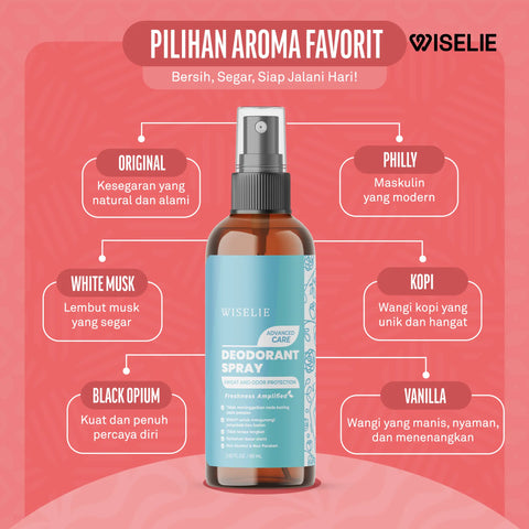 Varian aroma favorit untuk deodorant spray anti bau badan wiselie