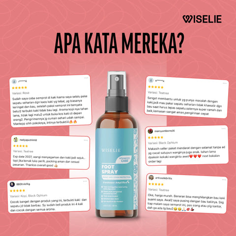 Testimoni pelanggan yang telah membeli foot mist penghilang bau kaki