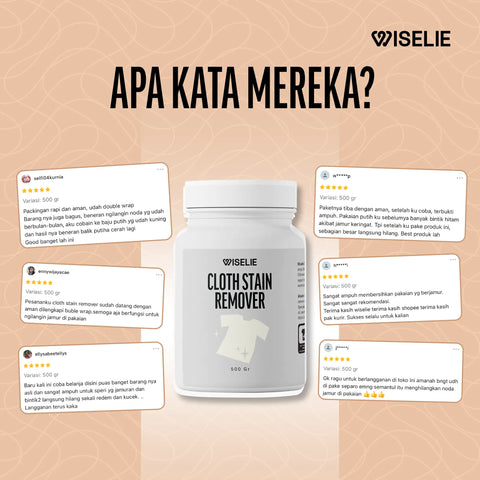 Testimoni pelanggan pembeli wiselie pembersih noda pakaian