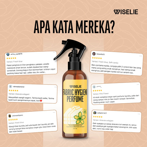 Testimoni pelanggan untuk parfum pakaian anti kusut