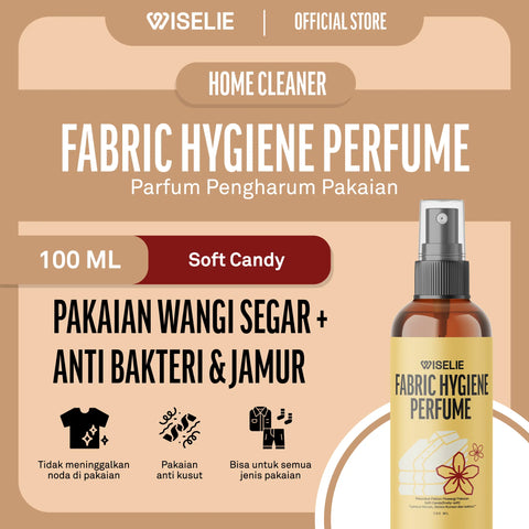 Wiselie Fabric Hygiene Perfume aroma Soft Candy ukuran 100ml