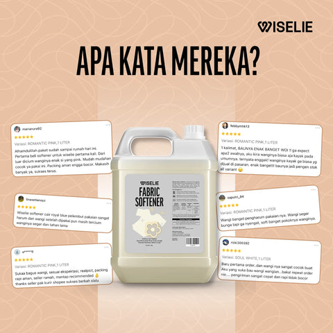 Testimoni pelanggan yang telah membeli pelembut pakaian wiselie