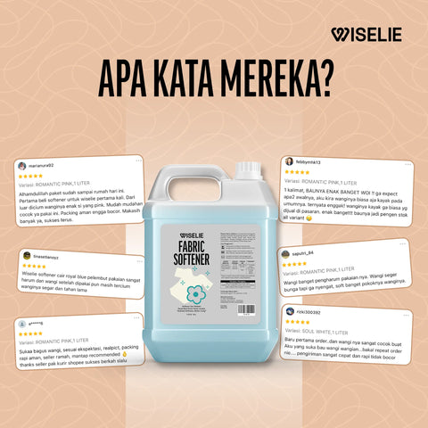 Testimoni pelanggan yang telah membeli pelembut pakaian wiselie
