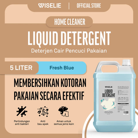 Produk deterjen cair wiselie aroma fresh blue 5 liter