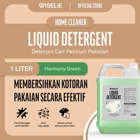 Produk deterjen cair wiselie aroma harmony green 1 liter