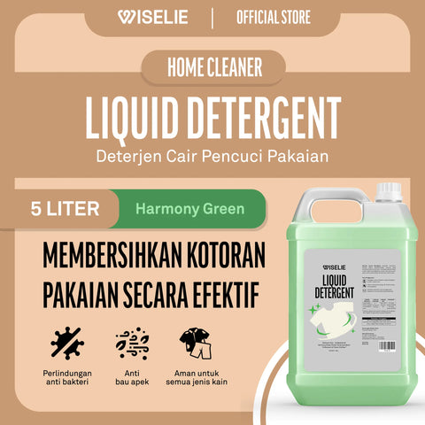 Produk deterjen cair wiselie aroma harmony green 5 liter