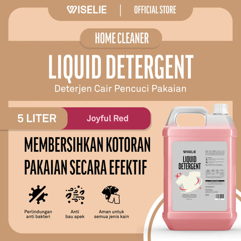 Produk deterjen cair wiselie aroma joyful red 5 liter