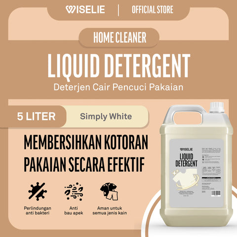 Produk deterjen cair wiselie aroma simply white 5 liter