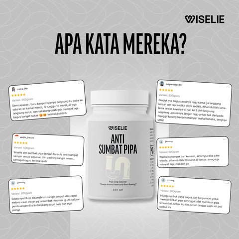 Testimoni pelanggan yang telah membeli anti sumbat pipa wiselie