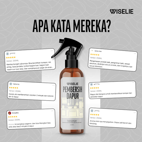 Testimoni pelanggan yang telah membeli produk pembersih dapur wiselie