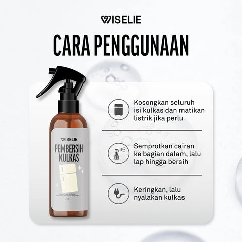 Cara membersihkan kotoran pada kulkas dengan semprotan pembersih