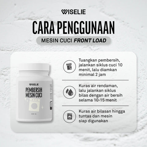 Cara membersihkan mesin cuci front loading dengan bubuk pembersih mesin cuci