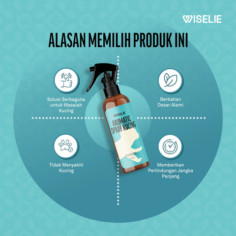 Wiselie semprotan pengusir kucing di area rumah