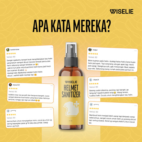 Testimoni pelanggan yang telah membeli helm sanitizer parfum helm