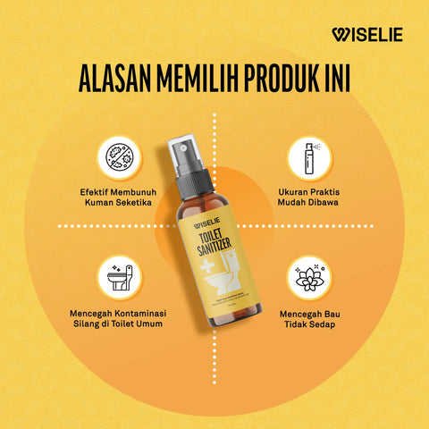 Wiselie Toilet Seat Sanitizer disemprotkan ke dudukan toilet