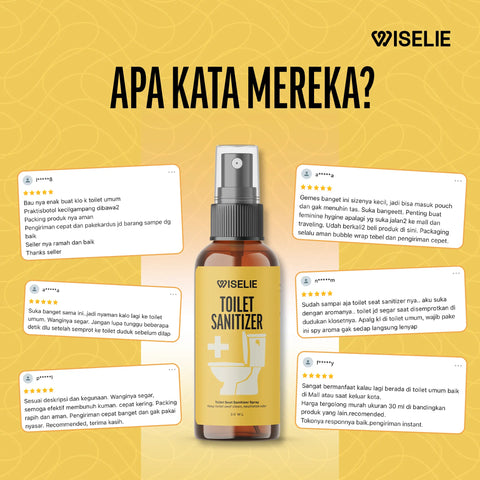 Testimoni pelanggan yang telah membeli pembersih dudukan toilet sanitizer wiselie