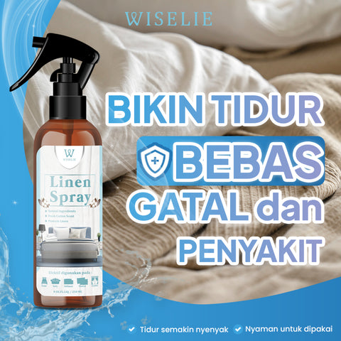 Wiselie Linen Spray Organik Aroma Fresh Cotton Semprotan Linen Organik Pembasmi Tungau Anti Kutu Kasur Anti Virus