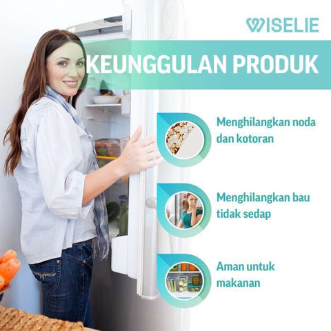 Wiselie Pembersih Kulkas Anti Bau Dilengkapi Anti Bakterial Tidak Meninggalkan Residu Kulkas Bersih dan Segar