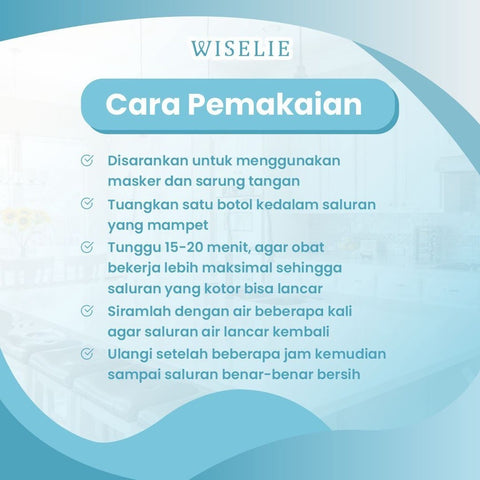 Wiselie Anti Sumbat Pipa Anti Mampet Berkualitas Pembersih Pipa