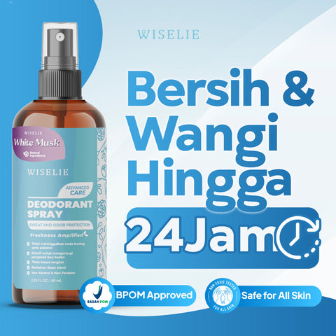 Wiselie Deodorant Spray Anti Bau Badan Penghilang Bau Ampuh Hingga 24jam Deodorant Bahan Alami Non Alkohol Aman Untuk Kulit