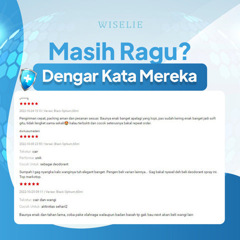 Wiselie Deodorant Spray Anti Bau Badan Penghilang Bau Ampuh Hingga 24jam Deodorant Bahan Alami Non Alkohol Aman Untuk Kulit