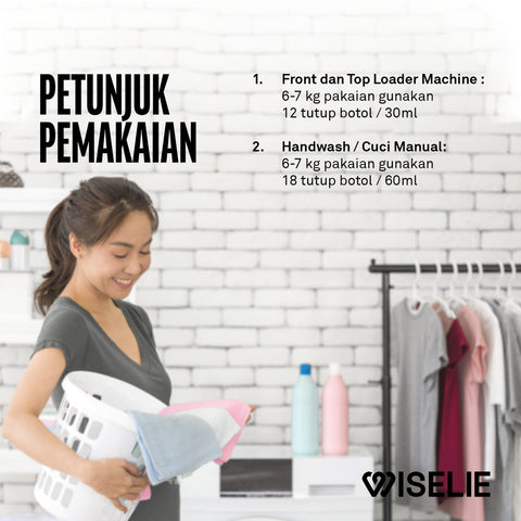 Wiselie Detergent Pencuci Pakaian Menjadikan Baju Bersih Tanpa Noda Anti Apek Dilengkapi dengan Antibacterial Wangi Segar dan Nyaman