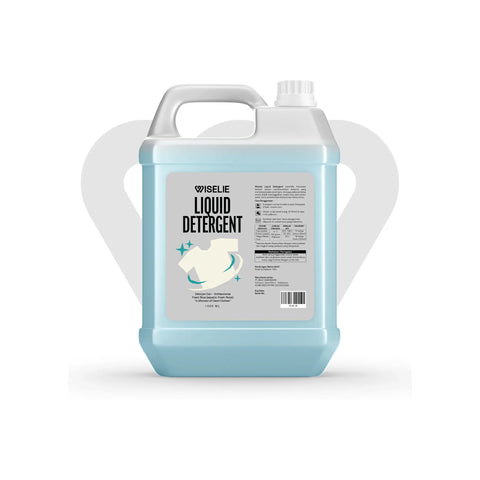 Kemasan Wiselie Deterjen Cair Fresh Blue untuk rutinitas mencuci pakaian harian sesuai petunjuk penggunaan