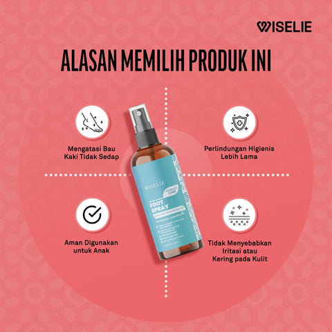 Wiselie Foot Mist disemprotkan ke telapak kaki