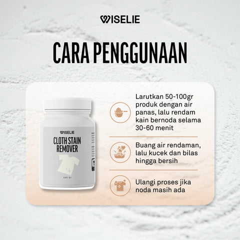 Cara menggunakan pembersih noda pakaian wiselie