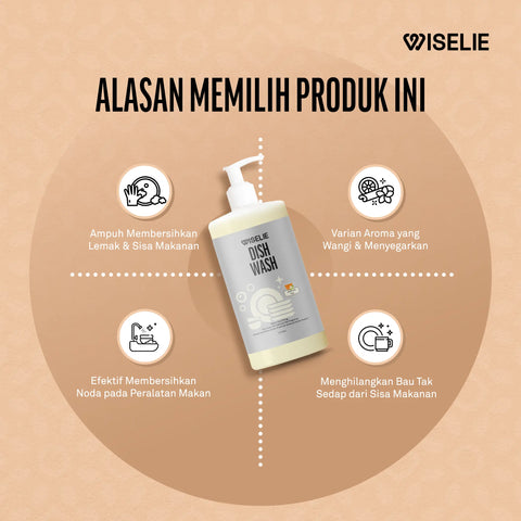 Wiselie Paket Bundling Sabun Cuci Piring, Pembersih Dapur dan Pembersih Kulkas Aman Bersih Anti Bakteri