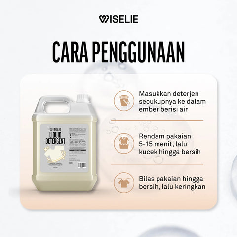 Wiselie Paket Bundling Detergent Cair Aroma Simply White 1L dan Parfum Pengharum Pakaian Aroma Aloevera Elegant 100ml