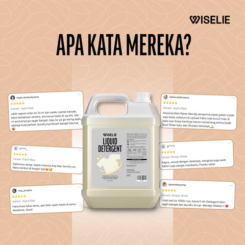 Wiselie Paket Bundling Detergent Cair Aroma Simply White 1L dan Parfum Pengharum Pakaian Aroma Aloevera Elegant 100ml