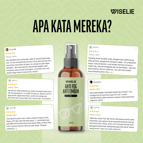 Testimoni pelanggan yang telah membeli anti embun anti fog wiselie