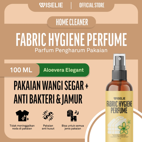 Wiselie Paket Bundling Detergent Cair Aroma Simply White 1L dan Parfum Pengharum Pakaian Aroma Aloevera Elegant 100ml