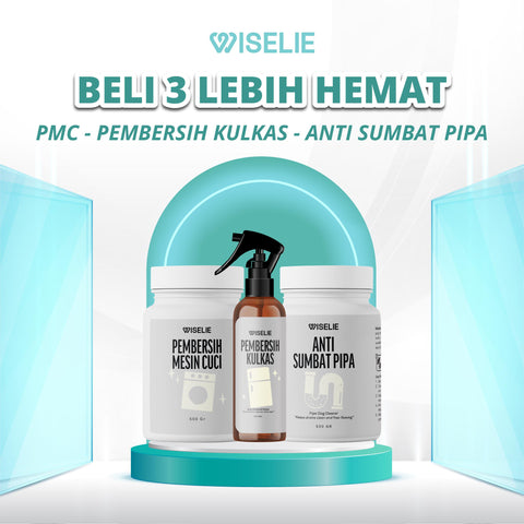 Wiselie Paket Bundling Rumah Bersih Pembersih Mesin Cuci, Pembersih Kulkas dan Anti Sumbat Pipa