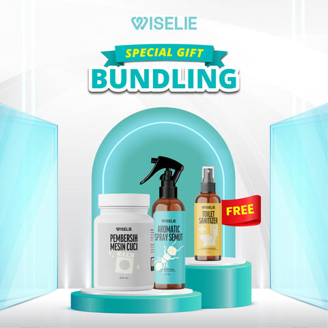 Wiselie Paket Bundling Pembersih Mesin Cuci, Spray Anti Semut 250ml dan Toilet Spray Sanitizer