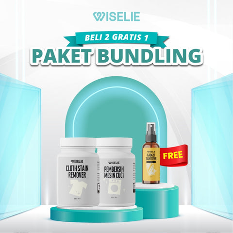Wiselie Paket Bundling Cloth Stain Remover, Pemebersih Mesin Cuci dan Gadget Sanitizer