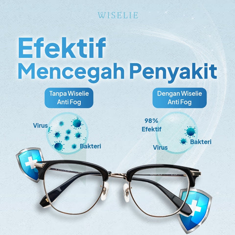 Wiselie Cairan Pembersih Kacamata Anti Fog Pembersih Kacamata Spray Anti Fog Pembersih Kacamata AntiFog Anti Embun Anti Uap Pembersih Lensa