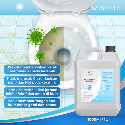 Wiselie Anti Kerak Kamar Mandi Extract 100% Bersih Pembersih Toilet Anti Kerak FREE Kuas