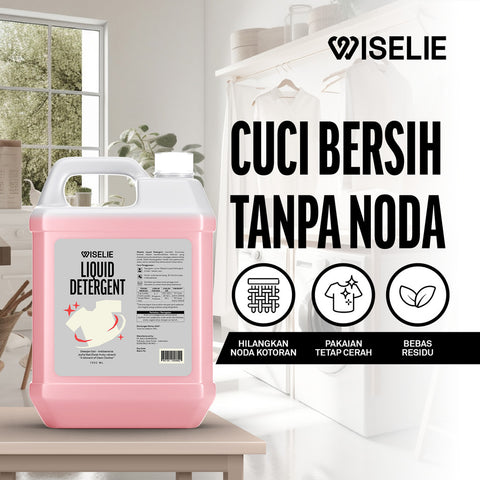 Wiselie Detergent Pencuci Pakaian Menjadikan Baju Bersih Tanpa Noda Anti Apek Dilengkapi dengan Antibacterial Wangi Segar dan Nyaman